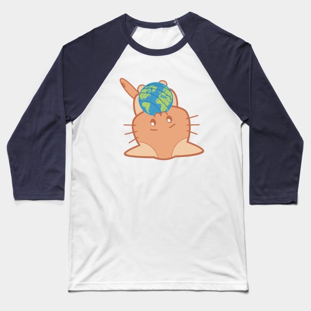 The world is Meow. Baseball T-Shirt by FunawayHit
